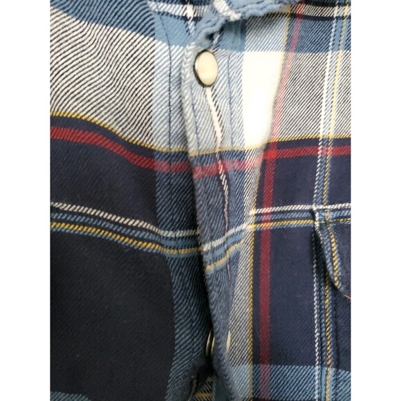 Lucky Brand Saturday Stretch Long Sleeve Western Shirt Mens XL Pearl Snap Button - Picture 8 of 16